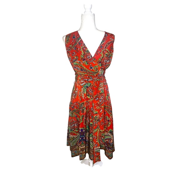 Paisley Silk Wrap Dress by Lauren Ralph Lauren Vintage - Picture 1 of 7